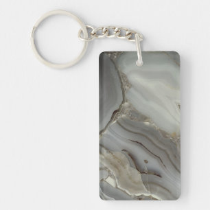 Porte-clés Marbre Gris avec Veine d'Or