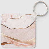 Porte-clés Marbre moderne Luxe Rose & Or (Dos)