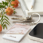 Porte-clés Marbre moderne Luxe Rose or (Devant droit)