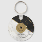 Porte-clés Marbre Monogrammé Intemporel (Verso)