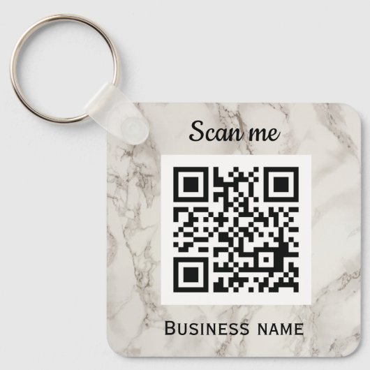 Porte-clés Marbre professionnel QR Code Business Logo (Recto)