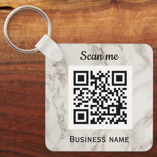 Porte-clés Marbre professionnel QR Code Business Logo (Recto)