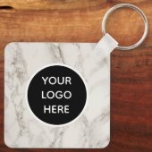 Porte-clés Marbre professionnel QR Code Business Logo (Verso)