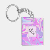 Porte-clés Marbré rose violet Turquoise (Devant gauche)