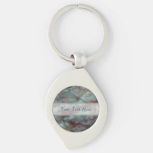 Porte-clés Marbre turquoise bleu et violet (Devant)