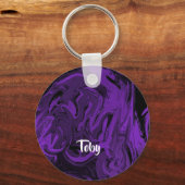 Porte-clés Marbre violet et noir poli (Recto)