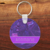 Porte-clés Marbre violet moderne Abstrait (Recto)