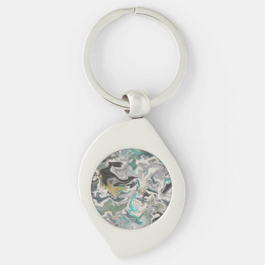 Porte-clés Marbrure de pierre avec tourbillons de veines de t (Devant)