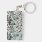 Porte-clés Marbrure de pierre avec veines de turquoise Acryli (Dos)