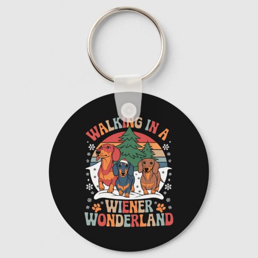 Porte-clés Marche super Dans Un Wonderland Wiener Dachshund T (Recto)