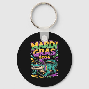 Porte-clés Mardi Gras 2026 Carnaval Alligator