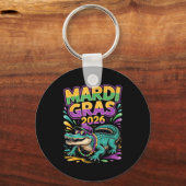 Porte-clés Mardi Gras 2026 Carnaval Alligator (Recto)
