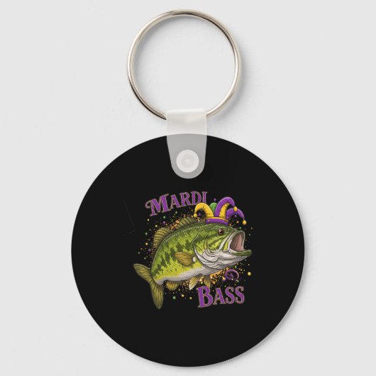 Porte-clés Mardi Gras - Amusant design de pêche (Recto)