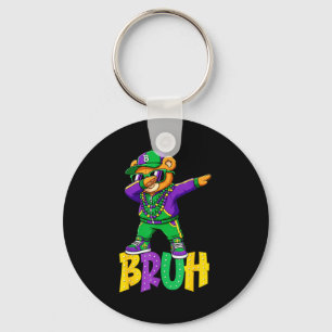 Porte-clés Mardi Gras Bruh Teddy Bear Hip Hop Garçons Hommes 