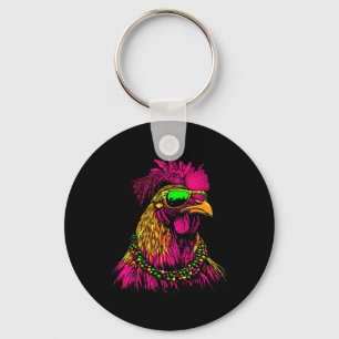 Porte-clés Mardi Gras Chicken Sungles Beads Fermier Nouvelle-