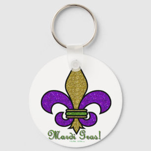 Porte-clés Mardi Gras Coloré Fleur De Lis
