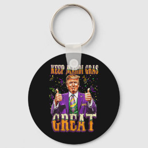 Porte-clés Mardi Gras Donald Trump Grand à nouveau drapeau am