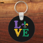 Porte-clés Mardi Gras Love Fleur De Lis (Recto)