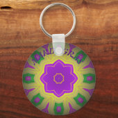 Porte-clés Mardi Gras, Mandala Motif coloré (Recto)