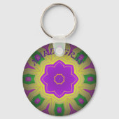 Porte-clés Mardi Gras, Mandala Pattern Colourful (Recto)