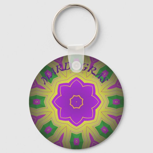 Porte-clés Mardi Gras, Mandala Pattern Colourful (Recto)