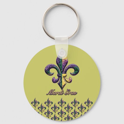 Porte-clés Mardi Gras perle Fleur de lis 2 (Recto)
