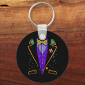 Porte-clés Mardi Gras Tuxedo Costume drôle Carnaval Design (Recto)
