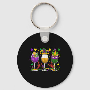 Porte-clés Mardi Gras Verre De Vin Drôle De Boisson Festival