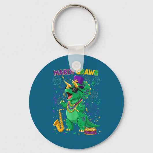 Porte-clés Mardi Grawr Rex Dino Gras (Recto)
