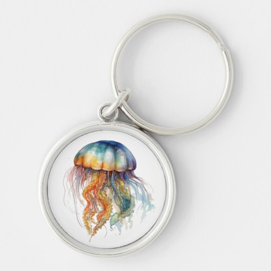 Porte-clés Marée arc-en-ciel Méduse : Aquarelle (Devant)