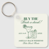 Porte-clés Margaritas & Mariage Acheter L'Épouse Un Verre (Recto)