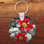 Porte-clés marguerite rose chaud rouge / marguerites fleurs (Recto)