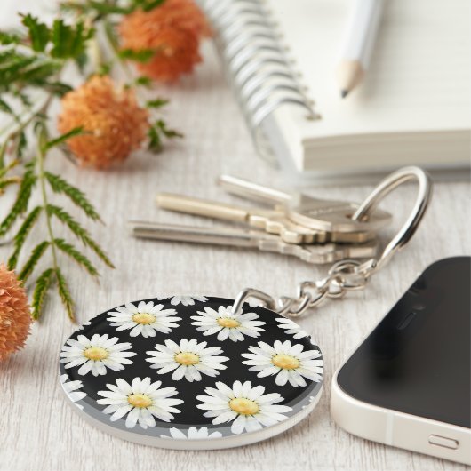 Porte-clés Marguerites à points jaunes (Devant droit)