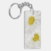 Porte-clés Marguerites blanches - modèle customisé de fleur (Devant gauche)