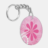 Porte-clés Marguerites roses mignonnes de jolies fleurs (Devant gauche)