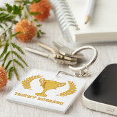 Porte-clés Mari d'or heureux de trophée (Devant Droit)