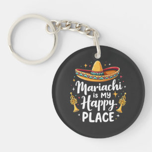 Porte-clés Mariachi est mon Happy Place Mexique Musique Saxop