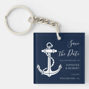 Porte-clés Mariage à Ancrer Bateau de Sauvegarde de Date