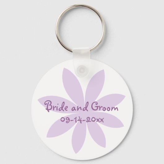 Porte-clés Mariage à fleurs pourpre (Recto)