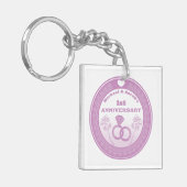 Porte-clés Mariage anniversaire dentelle look changer l'année (Devant gauche)