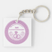 Porte-clés Mariage anniversaire dentelle look changer l'année (Dos)