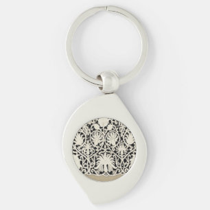 Porte-clés Mariage Antique Dentelle Lin Blanc Classique Joli