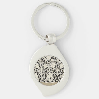 Porte-clés Mariage Antique Dentelle Lin Blanc Classique Joli