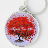 Porte-clés mariage Arbre Rouge (Devant)