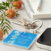 Porte-clés Mariage blanc bleu d'étoiles de mer de plage (Devant Droit)