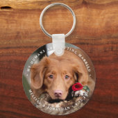 Porte-clés Mariage d'animaux personnalisé avec photo de chien (Recto)