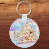 Porte-clés Mariage de chiot mignon Conte de fées Carrosse (Recto)