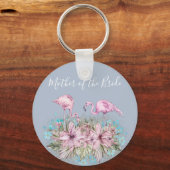 Porte-clés Mariage de Flamants roses tropicaux (Recto)