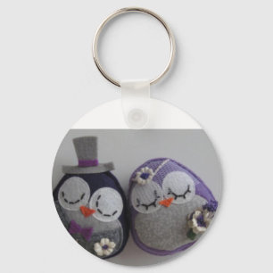 Porte-clés mariage de hibou