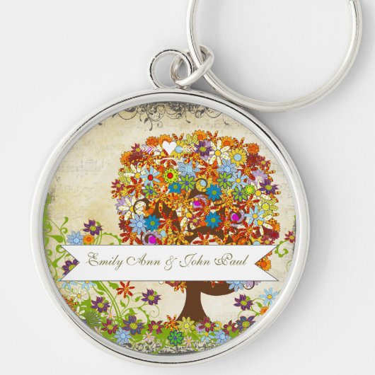 Porte-clés Mariage de la branche côté forêt enchantée (Devant)